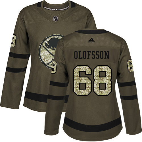 Adidas Sabres #68 Victor Olofsson Green Salute to Service Women's Stitched NHL Jersey